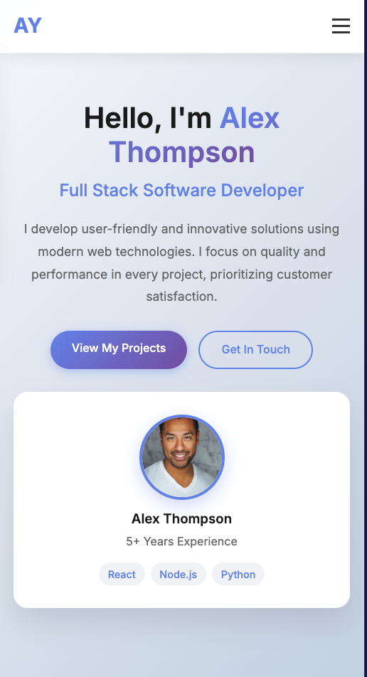 Personal Introduction Website Example 1