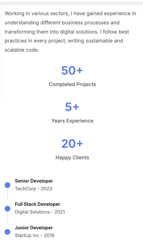 Personal Introduction Website Example 3